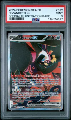 2024 POKEMON FRENCH SFA FR-SHROUDED FABLE #092 FEZANDIPITI EX PSA 9 - Image 1