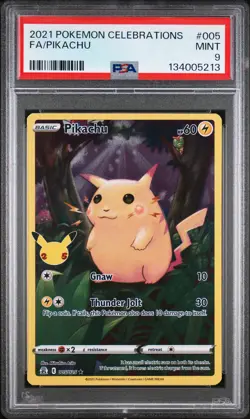 2021 POKEMON CELEBRATIONS #005 FULL ART/PIKACHU PSA 9 - Image 1