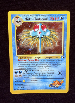 2000 Misty's Tentacruel 010/132 Gym Heroes Holo Rare Vintage Pokemon TCG WoTC - Image 1