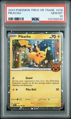 2024 POKEMON TRICK OR TRADE #018 PIKACHU PSA 10 - Image 1