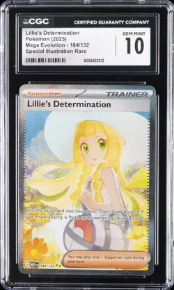2025 POKEMON MEGA EVOLUTION SIR #184 LILLIE’S DETERMINATION CGC 10 GEM MINT - Image 1