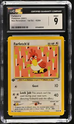 CGC MINT 9 Pokemon Farfetch'd 43/64 2001 Neo Revelation 1st Edition - Image 1
