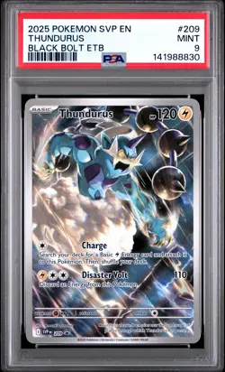 2025 POKEMON SVP EN-SV BLACK BOLT ETB PROMO #209 THUNDURUS PSA 9 - Image 1