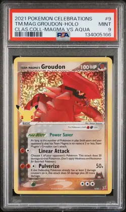 2021 POKEMON CELEBRATIONS CLASSIC COLL #9 TEAM MAGMA'S GROUDON-HOLO PSA 9 - Image 1