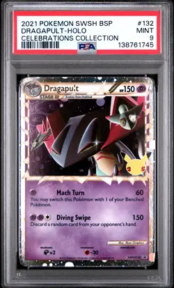 Dragapult Holo SWSH132 Celebrations Collection Pokemon PSA 9 *745 - Image 1