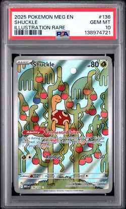 2025 POKEMON MEG EN-MEGA EVOLUTION ILLUSTRATION RARE #136 SHUCKLE PSA 10 - Image 1