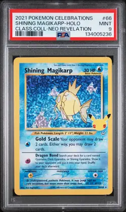 2021 POKEMON CELEBRATIONS CLASSIC COLLECTION #66 SHINING MAGIKARP-HOLO PSA 9 - Image 1