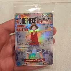 One Piece Monkey D. Luffy US Voyage College Basketball Promo Card (Sealed) - Image 1