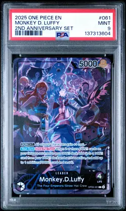 2025 ONE PIECE ENGLISH VERSION 2ND ANV SET #061 MONKEY D. LUFFY PSA 9 - Image 1