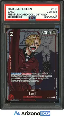 One Piece 2023 Sanji OP01-013 R Premium Card Collection 25th Ed GEM MINT PSA 10 - Image 1
