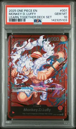 2025 ONE PIECE EN LEARN TOGETHER DECK SET #001 MONKEY D. LUFFY PSA 10 - Image 1