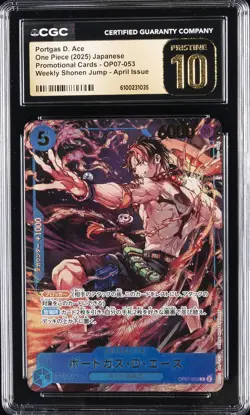 2025 ONE PIECE PROMO CARDS JPN #OP07-053 PORTGAS D. ACE CGC 10 PRISTINE - Image 1