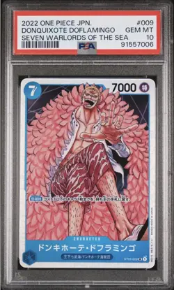 2022 One Piece Japanese DONQUIXOTE DOFLAMINGO Seven Warlords Of The Sea PSA 10 - Image 1