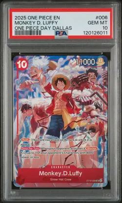 2025 ONE PIECE PROMOS ONE PIECE DAY DALLAS #006 MONKEY D. LUFFY PSA 10 - Image 1