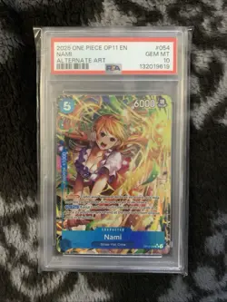 One Piece TCG Nami OP11-054 Alt Art Fist Divine Speed PSA 10 ENGLISH - Image 1