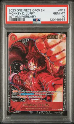 2023 ONE PIECE OP05-AWAKENING OF THE NEW ERA 1ST ANV #012 MONKEY D. LUFFY PSA 10 - Image 1