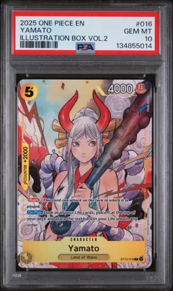 2025 ONE PIECE PROMOS ILLUSTRATION BOX VOL.2 #016 YAMATO PSA 10 - Image 1