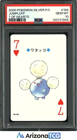 Pokemon 2000 Jumpluff 189 7 Of Hearts Silver Playing Cards Japanese PSA 10 - Image 1