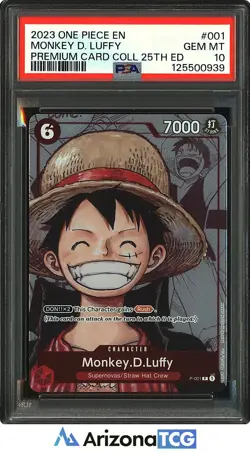 One Piece 2023 Monkey D. Luffy P-001 Premium Card Collection 25th Edition PSA 10 - Image 1