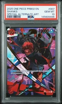 2025 ONE PIECE PRB02-PREM BOOSTER -ONE PIECE CARD THE BEST- VOL.2 SHANKS PSA 10 - Image 1