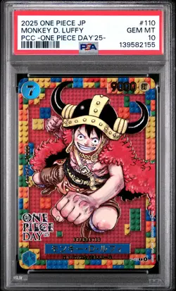 2025 ONE PIECE JPN PREM CARD COLL -ONE PIECE DAY'25- #110 MONKEY D. LUFFY PSA 10 - Image 1