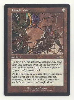 MTG NEMESIS 1x LP Tangle Wire Magic the Gathering Card Tap Land Artifac Creature - Image 1