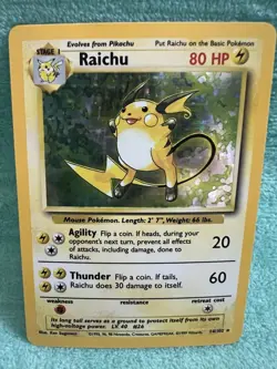 Raichu 14/102 Holo Rare Base Set Pokemon Card - Image 2