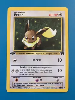 1st Edition Eevee 55/82 Team Rocket Set Rare Vintage Pokemon Card - NM - Image 1