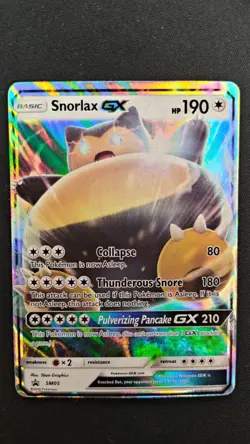 Snorlax GX SM05 Black Star Promo Holo Pokemon Card MP - Image 1
