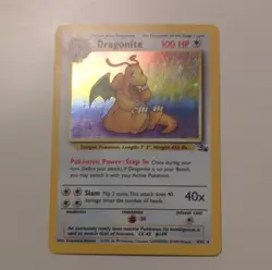 Pokemon Dragonite Holo Rare Fossil 4/62 Unlimited Card - Image 1