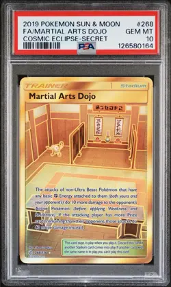 Martial Arts Dojo Cosmic Eclipse Secret Rare Pokemon Card PSA 10 268/236 - Image 1