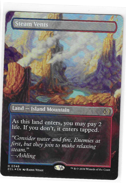 Steam Vents Rare BORDERLESS FOIL -NM/M- MTG Lorwyn Eclipsed R 0348 - Image 1
