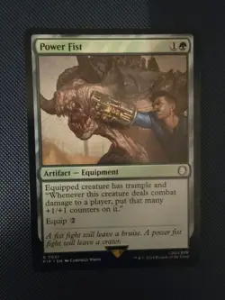 MTG Power Fist Universes Beyond: Fallout Collectible Card Near Mint Condition - Image 1