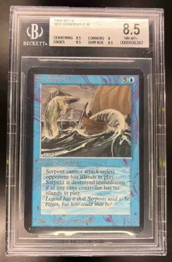 BGS 8.5 1993 Magic: The Gathering Gaming Beta Sea Serpent NM-MT+ - Image 1
