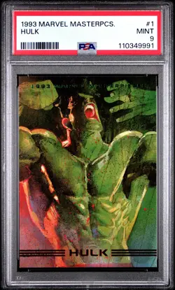 1993 MARVEL MASTERPIECES #1 HULK PSA 9 - Image 1