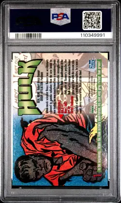 1993 MARVEL MASTERPIECES #1 HULK PSA 9 - Image 2