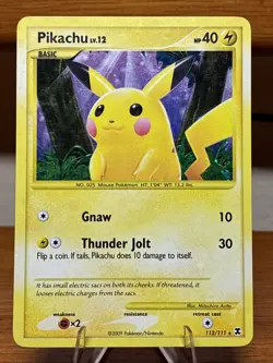 Pikachu Lv 12 112/111 Rising Rivals Pokemon TCG - Holo Bleed - Image 1
