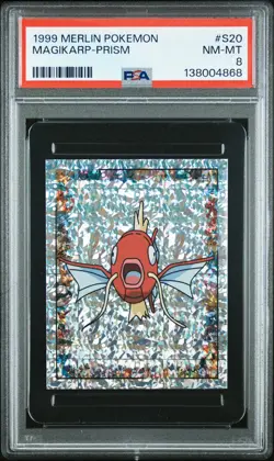 1999 MERLIN POKEMON #S20 MAGIKARP-PRISM PSA 8 - Image 1