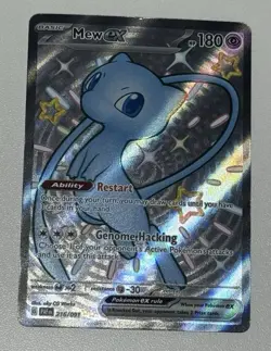Pokemon TCG Mew EX 216/091 Scarlet & Violet Paldean Fates NM Condition - Image 1