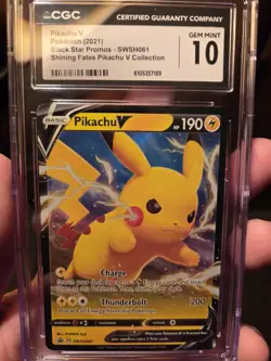 CGC 10 Gem Mint Pikachu V Black Star Promo Pokemon Shining Fates - Image 1