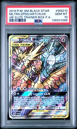 2019 POKEMON HIDDEN FATES ETB FULL ART/MOLTRES & ZAPDOS & ARTICUNO GX PSA 10 - Image 1