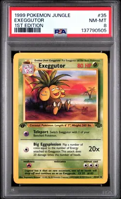 1999 POKEMON JUNGLE 1ST ED #35 EXEGGUTOR PSA 8 - Image 1