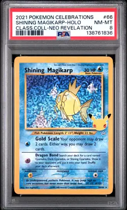 Shining Magikarp Holo 66 Celebrations Classic Collection Pokemon PSA 8 *836 - Image 1