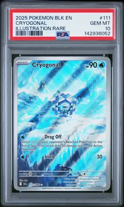 2025 POKEMON BLK EN-BLACK BOLT ILLUSTRATION RARE #111 CRYOGONAL PSA 10 - Image 1