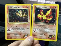 Rocket's Moltres 12/132 Blaine's Moltres 1/132 Gym Heroes 2000 Holo Pokemon WOTC - Image 3