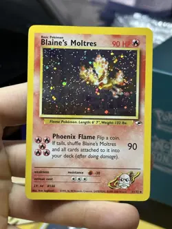 Rocket's Moltres 12/132 Blaine's Moltres 1/132 Gym Heroes 2000 Holo Pokemon WOTC - Image 4