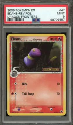 Pokemon Ekans EX Dragon Frontiers Reverse Holo #47 PSA 9 Mint - Image 1