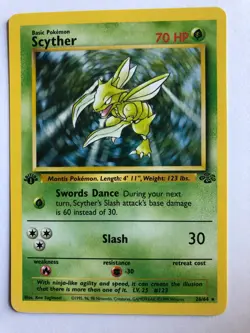 Pokemon TCG - Scyther 26/64 Jungle Regular First Edition - Image 1