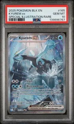2025 POKEMON BLK EN-BLACK BOLT SPECIAL ILLUSTRATION RARE #165 KYUREM EX PSA 10 - Image 1