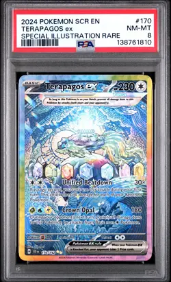 Terapagos EX 170/142 Special Illustration Rare Pokemon PSA 8 *810 - Image 1